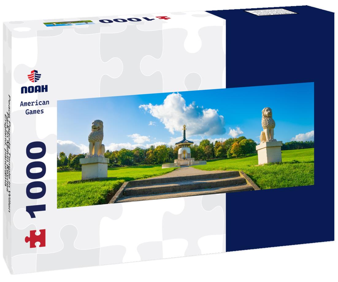 Noah Jigsaw Puzzle Peace Pagoda Temple in Willen Park in Milton Keynes, England, panorama Panorama 1000 Pieces