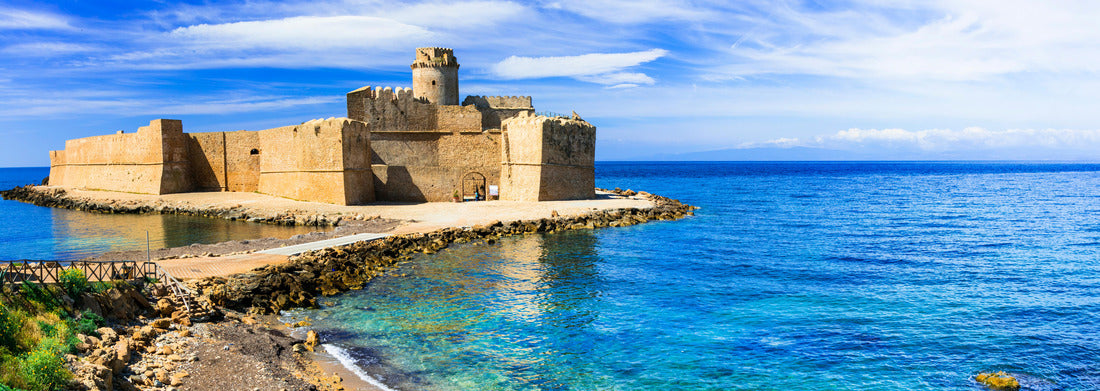 Le Castella. Isola di Capo Rizzuto - amazing castle and beautiful sea in Calabria, Italy, 1000pc Panoramic Puzzle