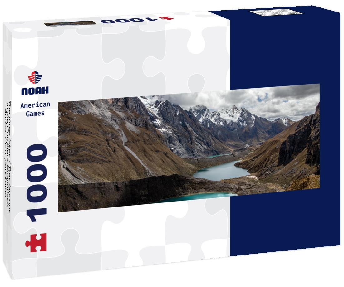 Noah Jigsaw Puzzle The three lakes / Tres lagoons in the Cordillera Huayhuash, Andes, Peru, panorama Panorama 1000 Pieces