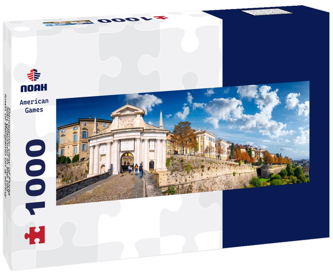 Noah Jigsaw Puzzle Panoramic view of "Porta San Giacomo" in the old town of Bergamo on a sunny day, panorama Panorama 1000 Pieces