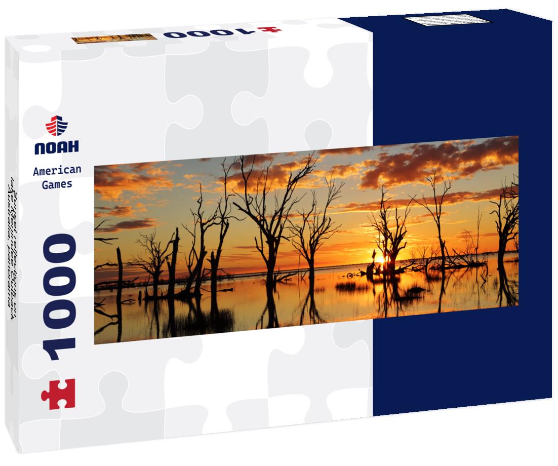 Noah Jigsaw Puzzle Sunset reflections on lake Menindee Outback Australia, panorama Panorama 1000 Pieces