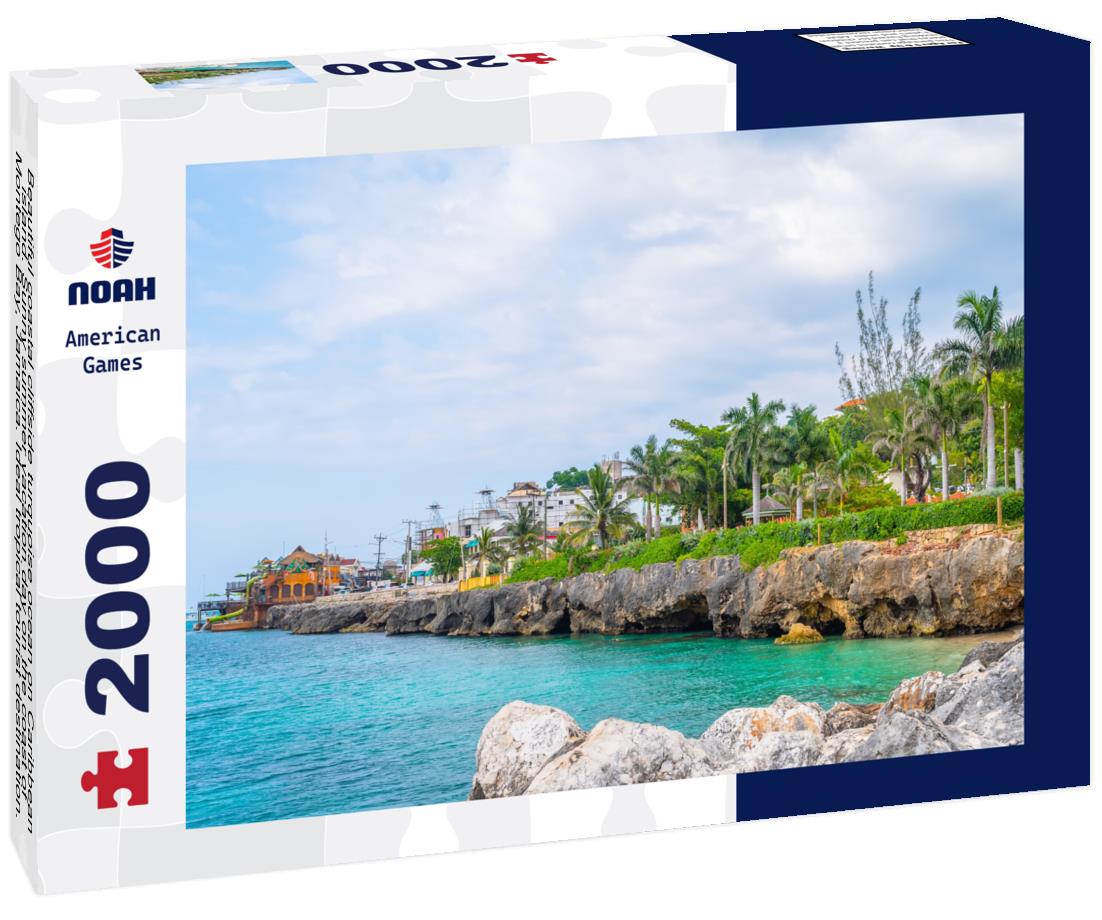 Noah Jigsaw Puzzle Beautiful coastal cliffside turquoise ocean on Caribbean island 2000 pieces