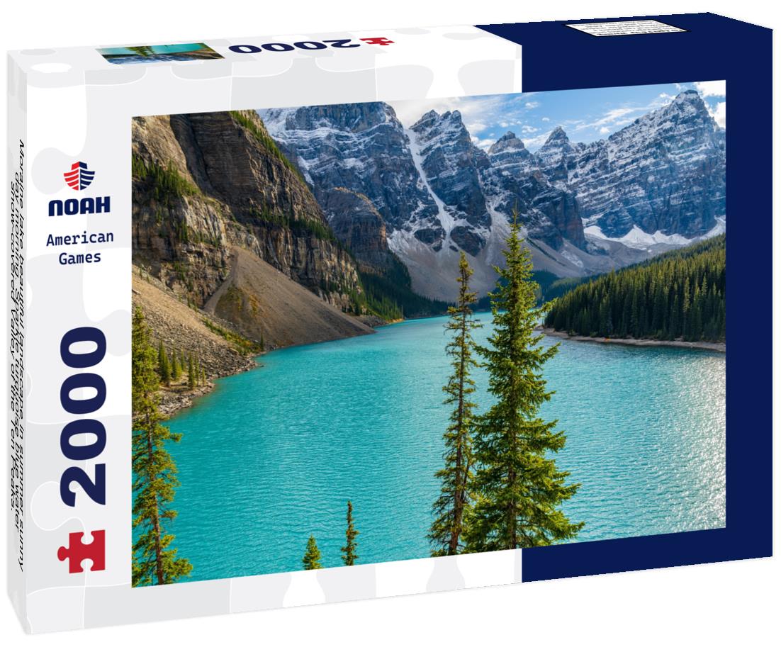 Noah Jigsaw Puzzle Moraine lake beautiful landscape in summer sunny day morning, Alberta, Canada 2000 pieces