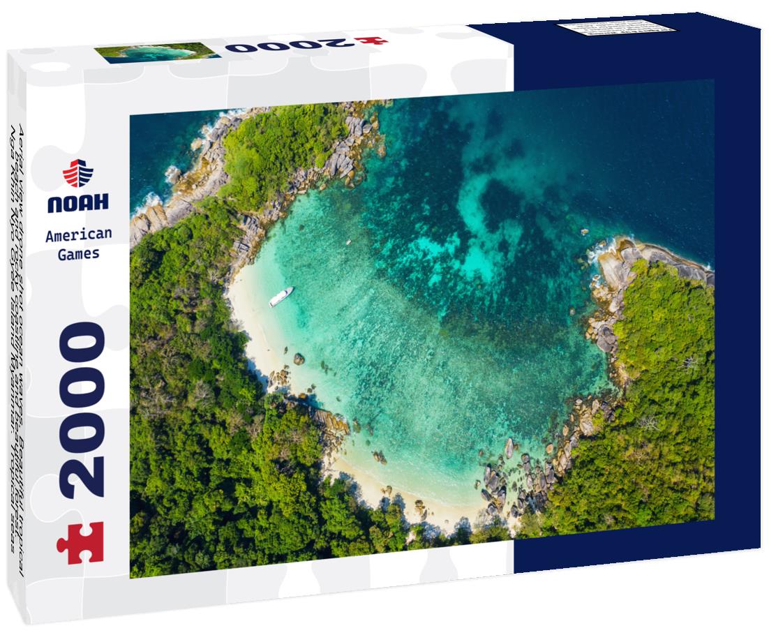 Noah Jigsaw Puzzle Beautiful tropical beach and rocky coastline and beautiful forest. Nga Khin Nyo Gyee Island Myanmar. Tropical seas and islands in southern Myanmar 2000 pieces