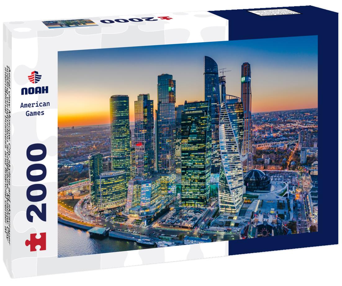 Noah Jigsaw Puzzle Aerial view Moscow City skyline and skyscraper building construction architecture, Russia 2000 pieces