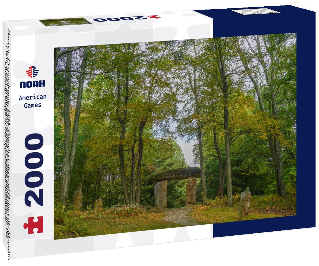 Noah Jigsaw Puzzle Bangor, Pennsylvania: Standing stone at Columcille Megalith Park, a non-profit park rooted in Celtic spirituality on the Kittatinny Ridge of the Appalachian Mountains 2000 pieces