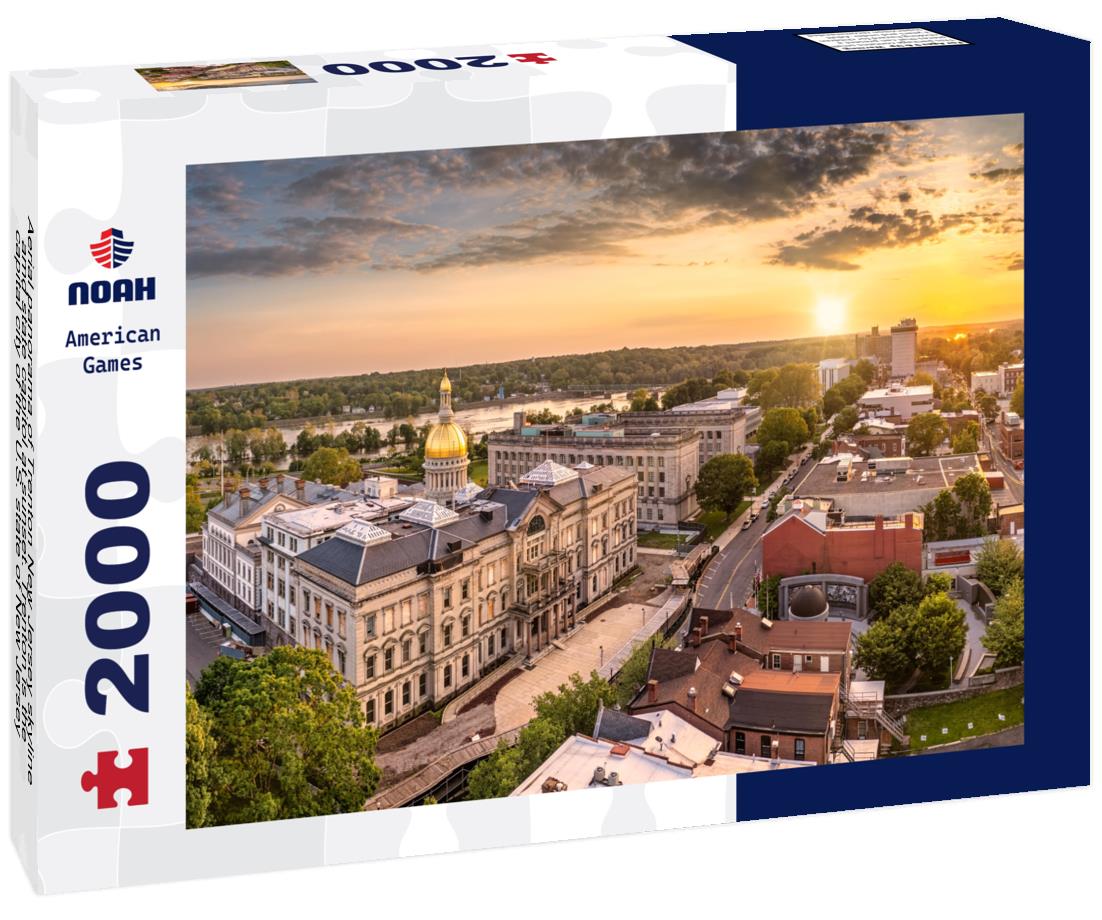 Trenton New Jersey skyline amd state capitol at sunset. Trenton is the capital city of the U.S. state of New Jersey and the county seat of Mercer County 2000pc Puzzle
