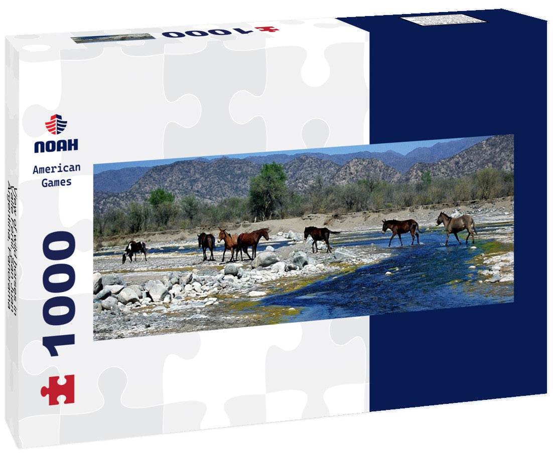 Noah Jigsaw Puzzle View of wild horses in Valle Fértil, San Juan, Argentina, Panorama 1000 Pieces
