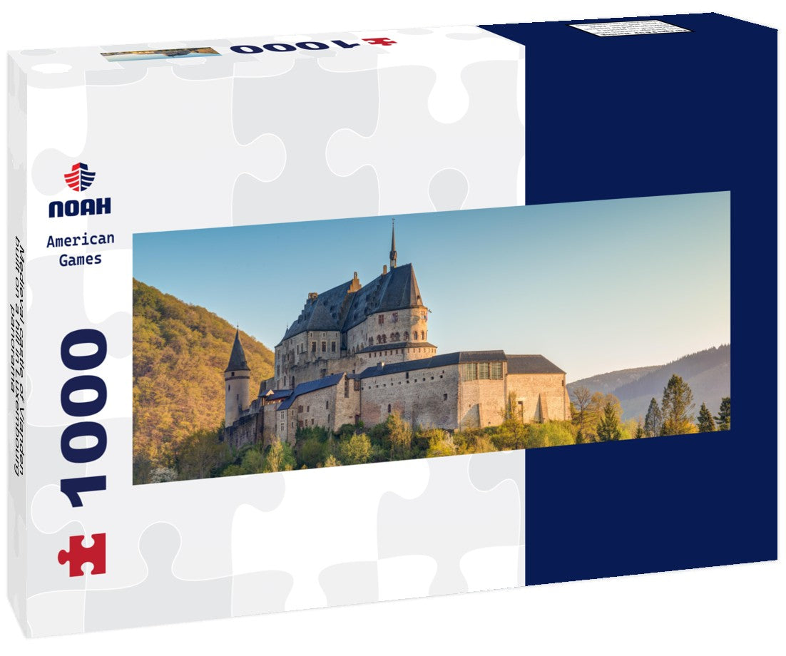 Noah Jigsaw Puzzle Medieval castle of Vianden, built on a hill in Luxembourg, Panorama 1000 Pieces