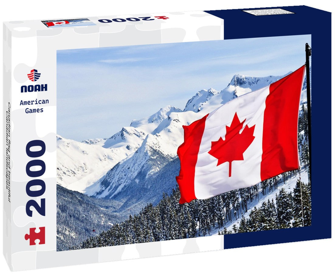 Noah Jigsaw Puzzle Canadian flag and beautiful Canadian landscapes 2000 Pieces