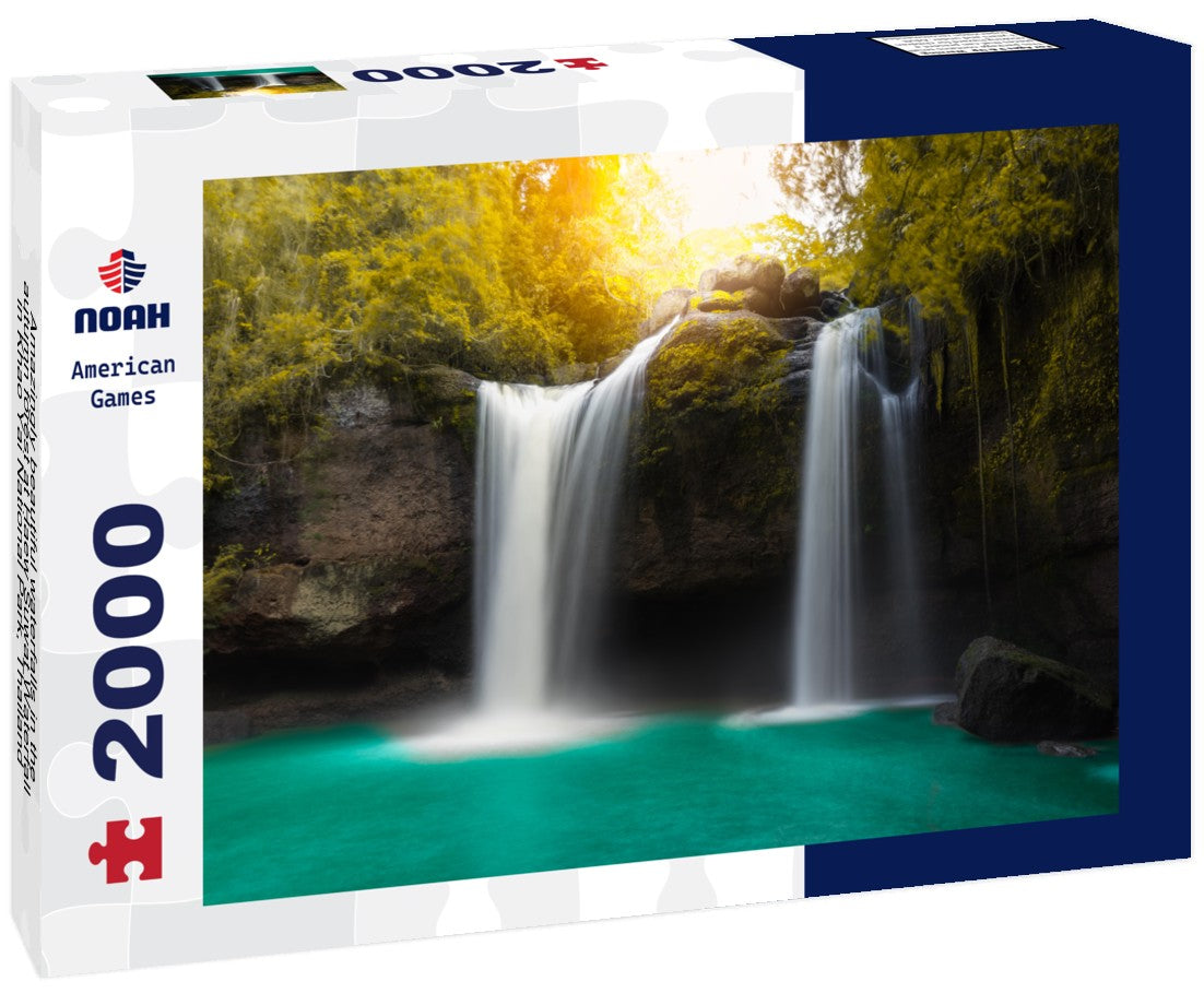 Noah Jigsaw Puzzle Amazingly beautiful waterfalls in the autumn forest at Haew Suwat Waterfall in Khao Yai National Park, Thailand 2000 Pieces