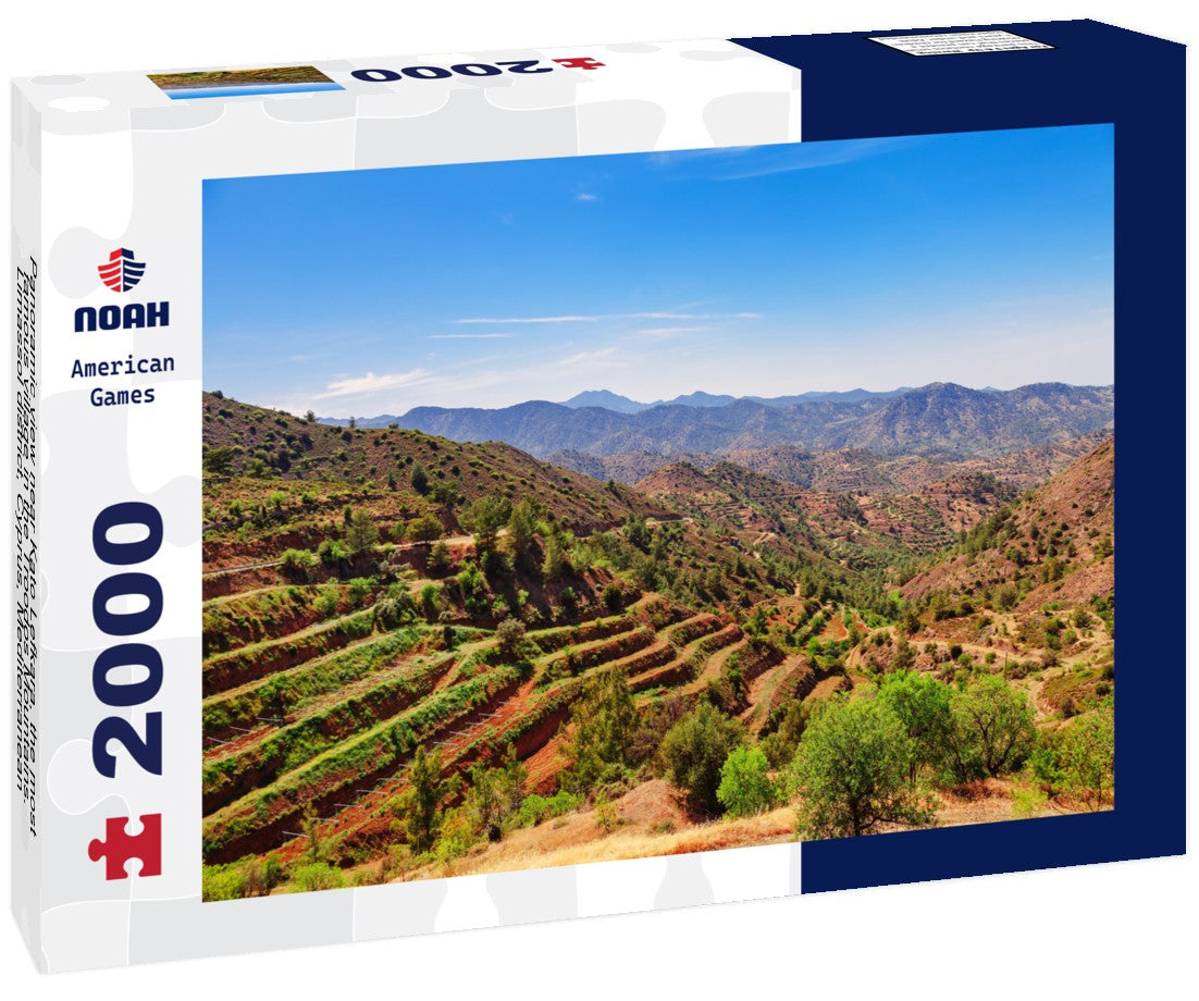 Noah Jigsaw Puzzle Panoramic view near Kato Lefkara - the most famous village in the Troodos Mountains. Limassol district, Cyprus, Mediterranean Sea. Mountain landscape and sunny day 2000 Pieces