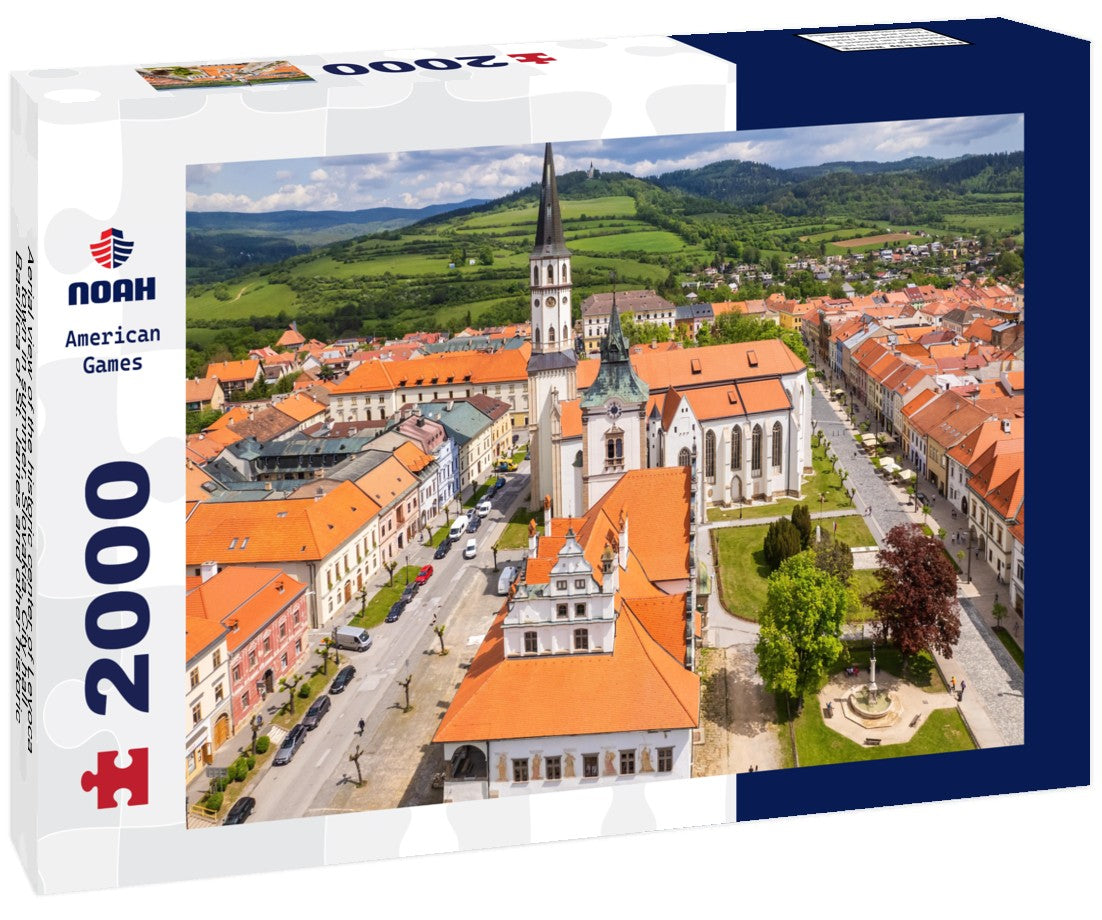 Noah Jigsaw Puzzle Aerial view of the historic center of Levoca town in summer, Slovakia. City hall, Basillica of St. James and other historic buildings in Levoca, Slovakia 2000 pieces