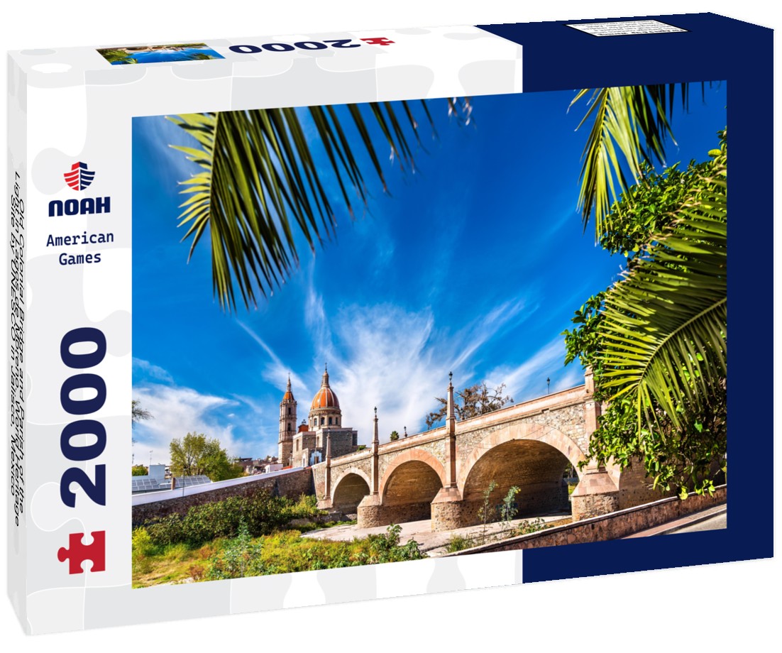Noah Jigsaw Puzzle Old Colonial Bridge and Parish of the Light in Lagos de Moreno. World Heritage Site by UNESCO in Jalisco, Mexico 2000 pieces