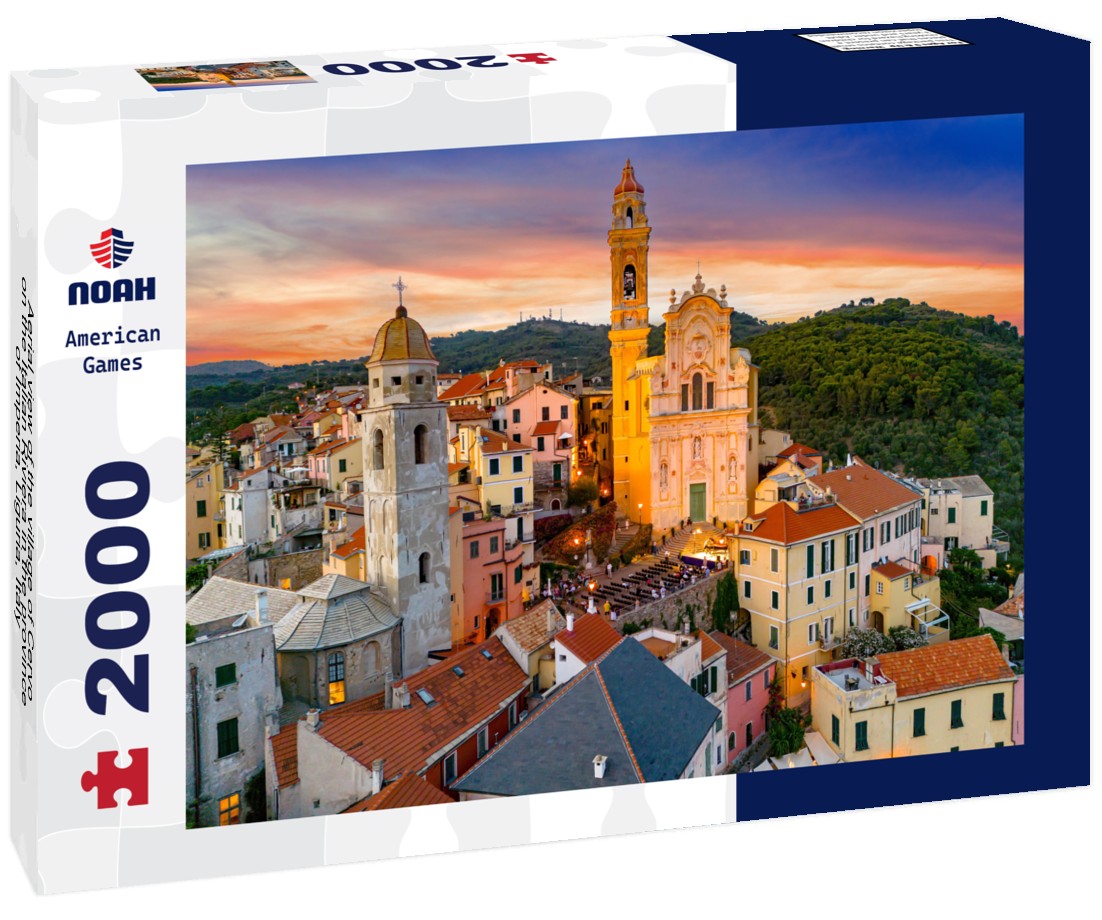 Noah Jigsaw Puzzle Aerial view of the village of Cervo on the Italian Riviera in the province of Imperia, Liguria, Italy 2000 pieces