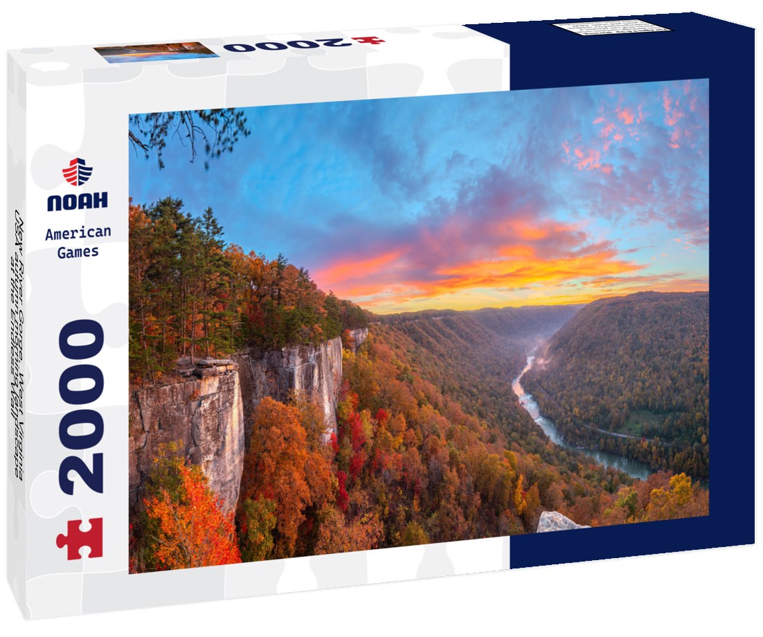 Noah Jigsaw Puzzle New River Gorge, West Virginia, USA autumn morning landscape at the Endless Wall 2000 pieces