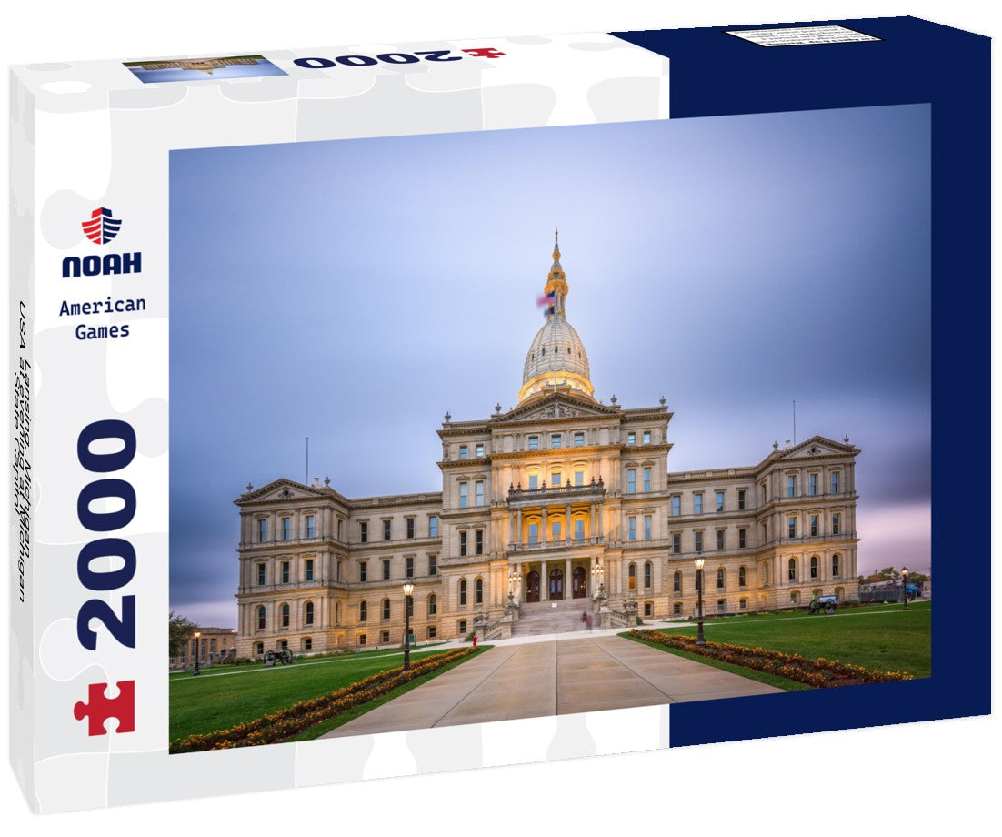 Noah Jigsaw Puzzle Lansing, Michigan, USA at evening at Michigan State Capitol 2000 pieces