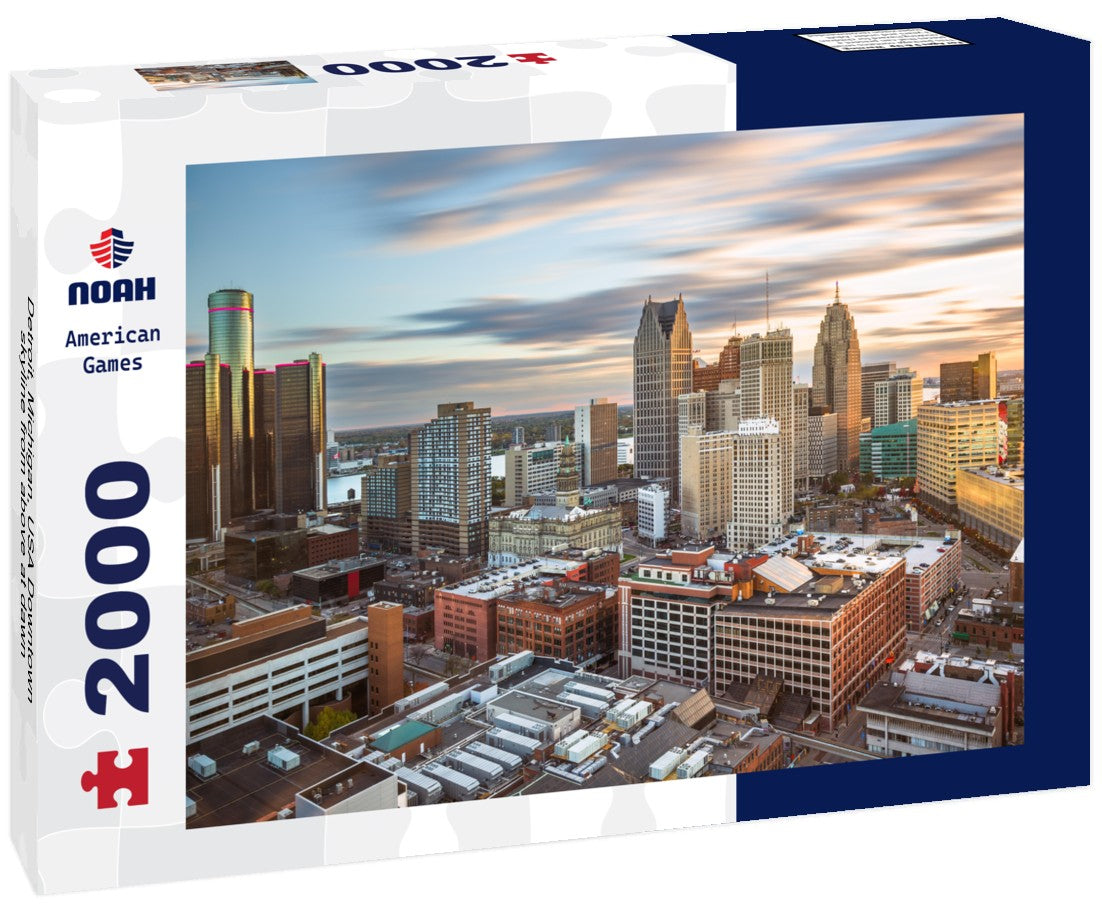 Noah Jigsaw Puzzle Detroit, Michigan, USA Downtown skyline from above at dawn 2000 pieces