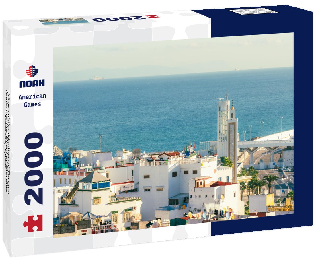Noah Jigsaw Puzzle View of the Medina of Tangier featuring the Strait of Gibraltar, Morocco, Spain 2000 pieces