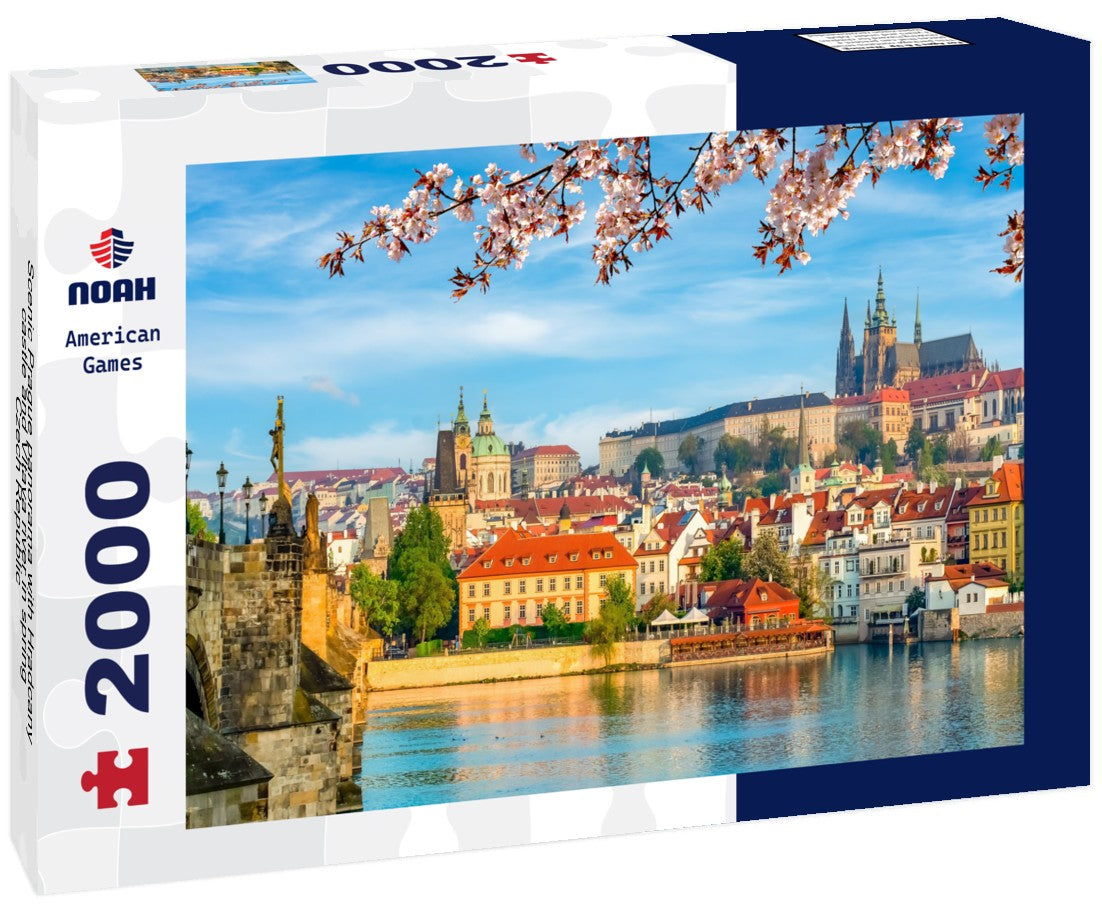 Noah Jigsaw Puzzle Scenic Prague panorama with Hradcany castle and Vltava river in spring, Czech Republic 2000 pieces