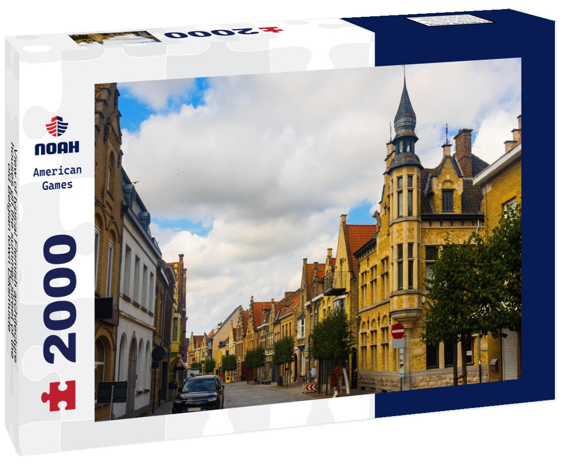 Noah Jigsaw Puzzle View of typical Flemish architecture houses on the summer street of the old Belgian town Diksmuide 2000 pieces