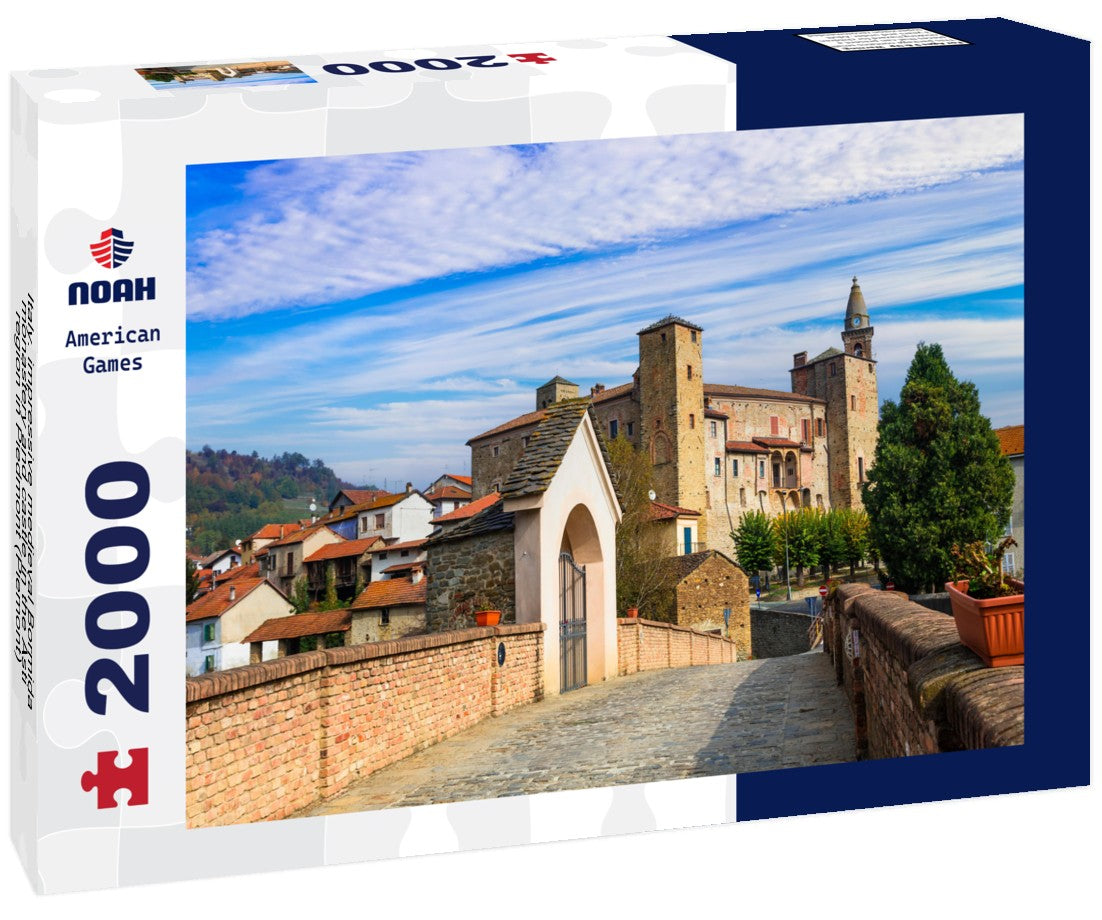 Noah Jigsaw Puzzle Italy. impressive medieval Bormida monastery and castle in the Asti region in Piedmont (Piemont) 2000 pieces
