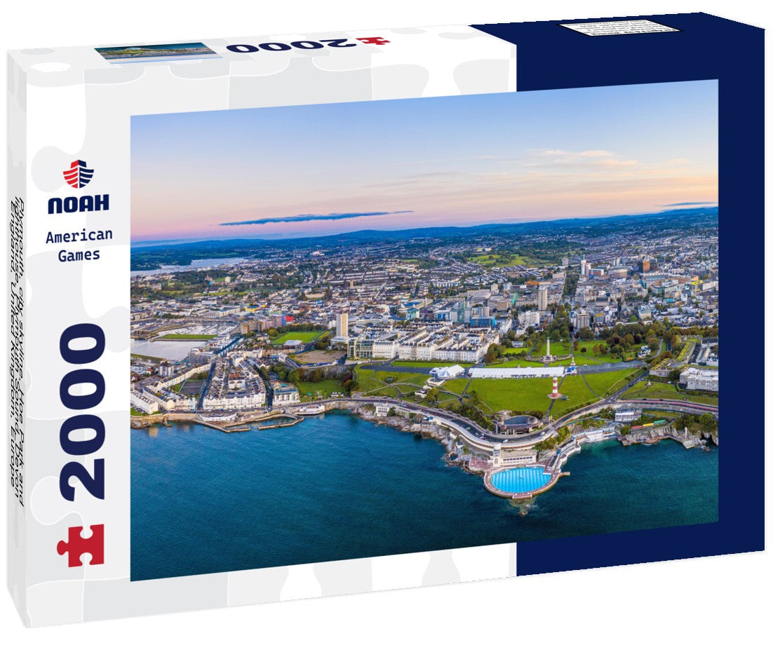 Noah Jigsaw Puzzle Plymouth, city skyline, Hoe Park and lighthouse, Plymouth Sound, Devon, England, United Kingdom, Europe 2000 pieces
