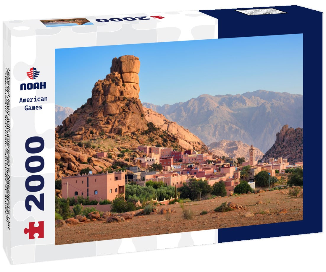 Noah Jigsaw Puzzle Tafraout town with impressive Napoleon's Hat rock in Tiznit province is an important travel destination and main landmark in Souss-Massa region, Atlas mountains, Morocco 2000 pieces