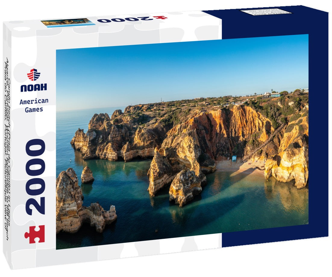Noah Jigsaw Puzzle Camilo beach (Praia do Camilo) in Lagos, Algarve, Portugal. Wooden footbridge to the beach Praia do Camilo, Portugal. Picturesque view of Praia do Camilo beach in Lagos, Algarve region 2000 pieces