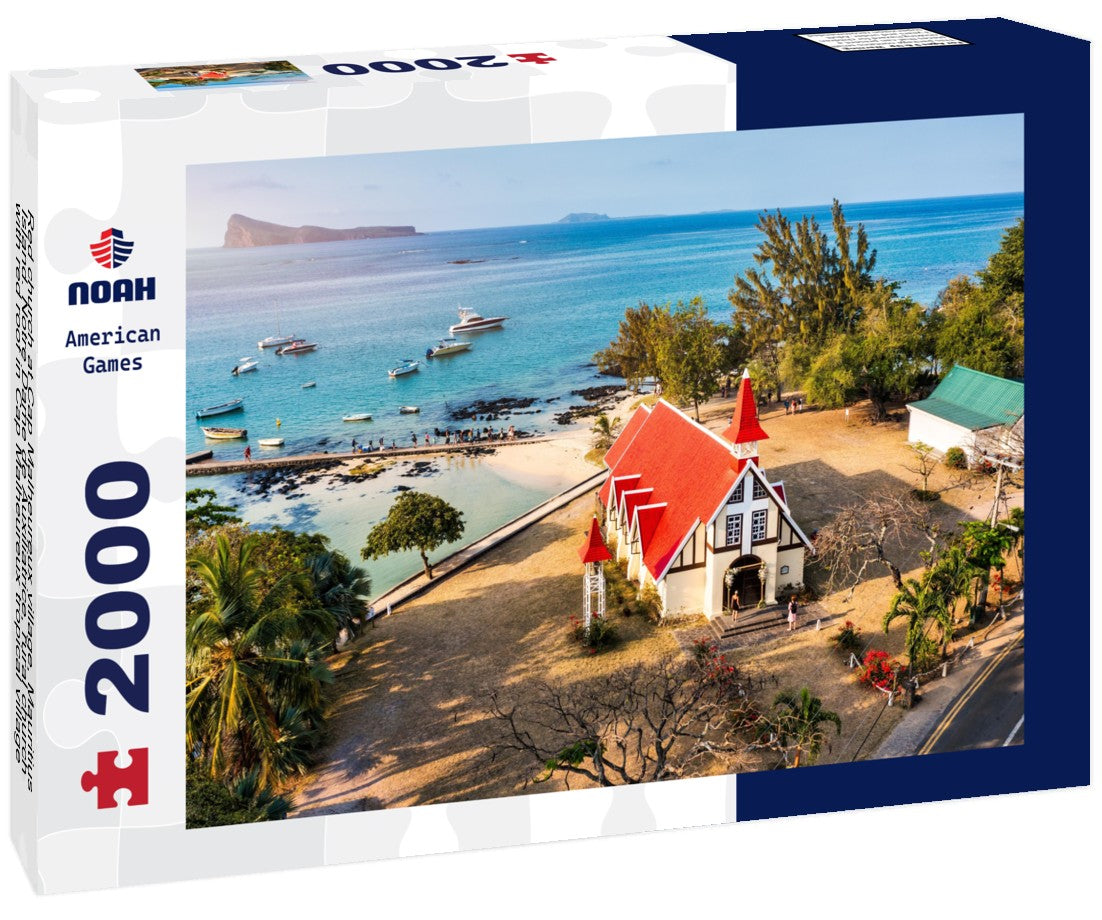 Noah Jigsaw Puzzle Red church at Cap Malheureux village, Mauritius Island. Notre Dame de Auxiliatrice, rural church with red roof in Cap Malheureux tropical village on Mauritius island, Indian Ocean 2000 pieces
