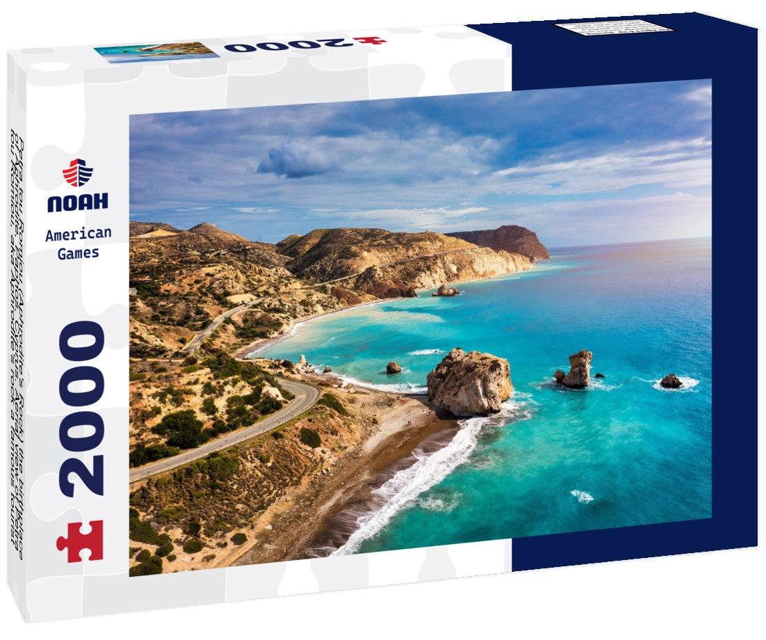 Noah Jigsaw Puzzle Petra tou Romiou (Aphrodite's Rock) the birthplace of Aphrodite, Paphos, Cyprus. Aerial view of Petra tou Romiou, aka Aphrodite's rock a famous tourist travel destination landmark in Paphos, Cyprus 2000 pieces