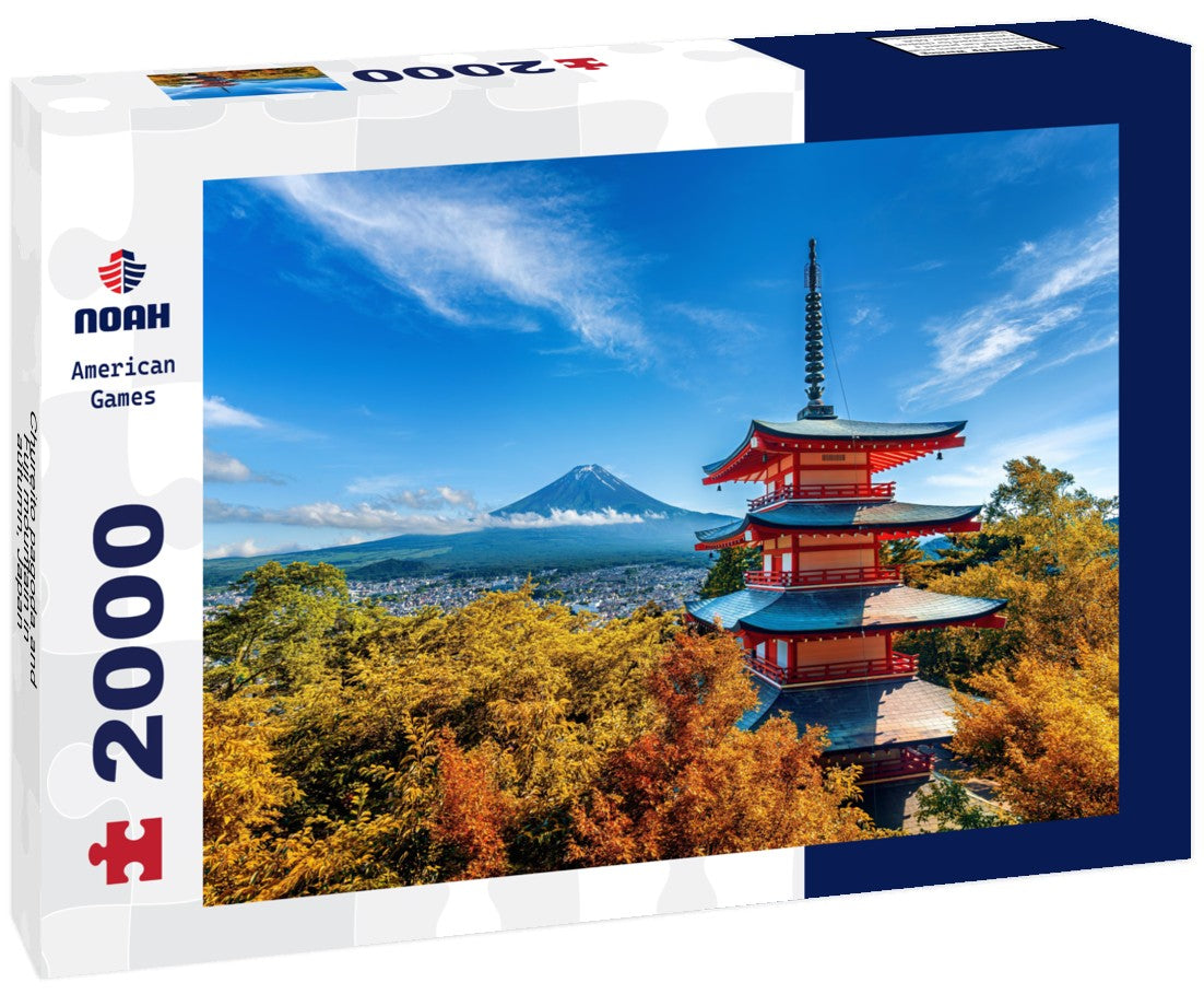 Noah Jigsaw Puzzle Chureito pagoda and Fuji mountain in autumn, Japan 2000 pieces