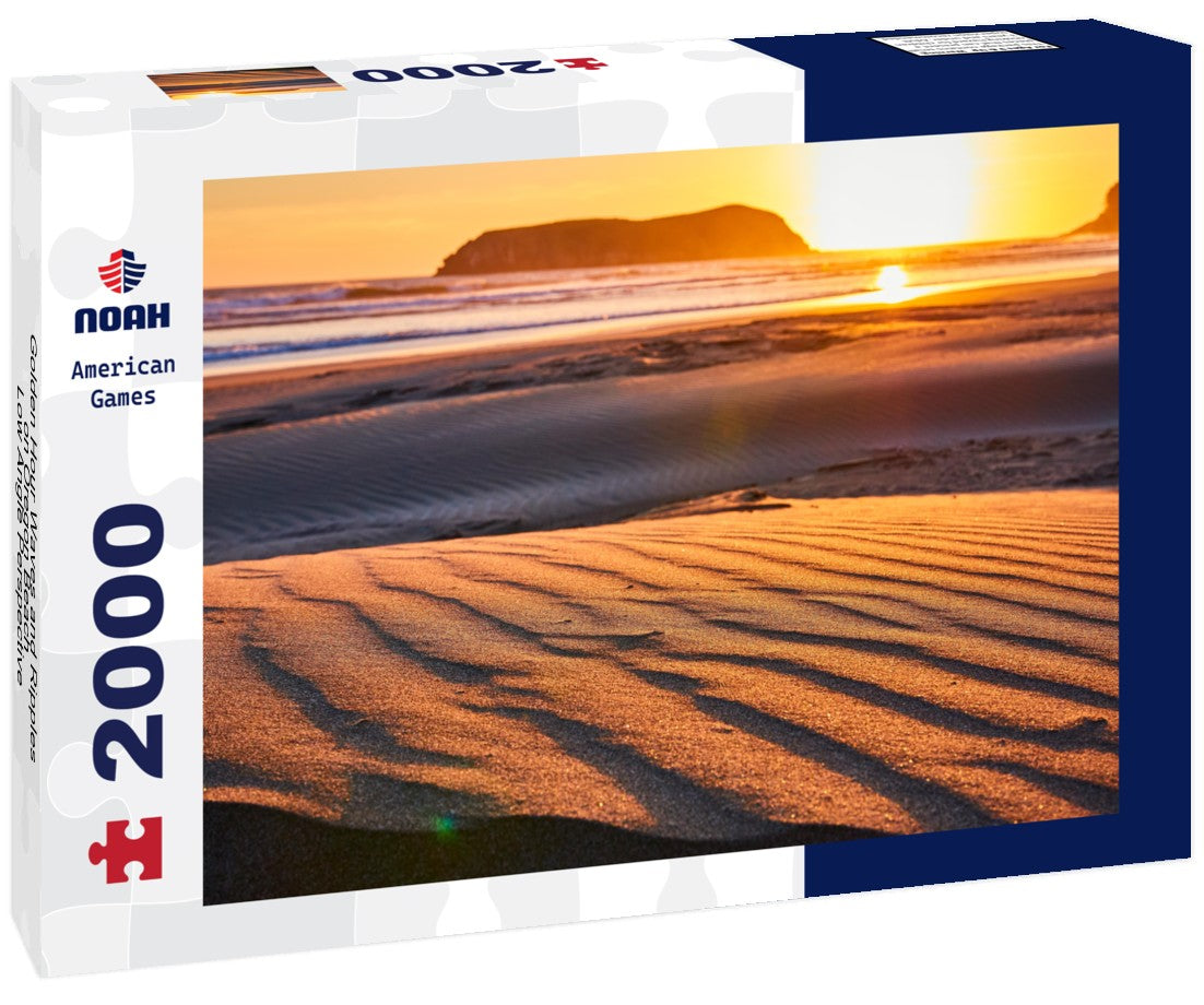 Noah Jigsaw Puzzle Golden Hour Waves and Ripples on Oregon Beach - Low Angle Perspective 2000 pieces