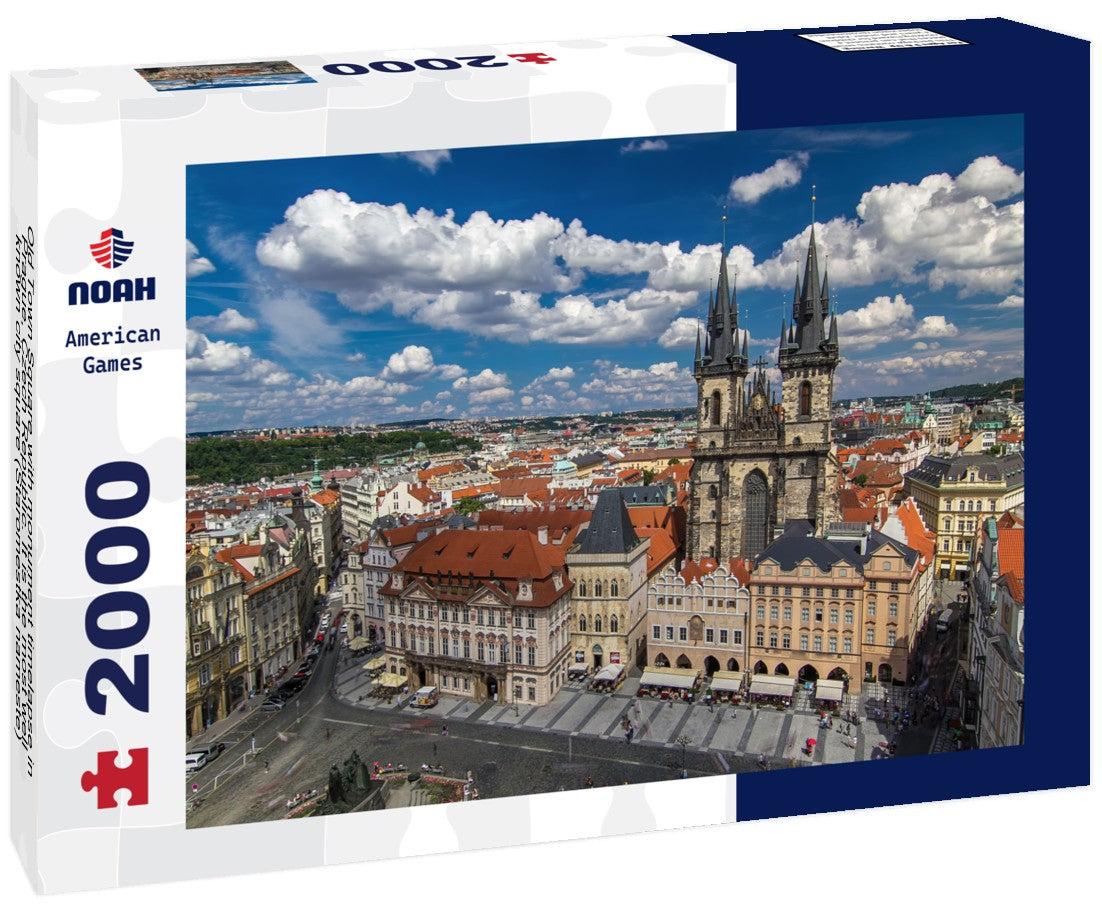 Noah Jigsaw Puzzle Old Town Square with monument timelapse in Prague, Czech Republic. It is the most well known city square (Staromestka nameste) 2000 pieces