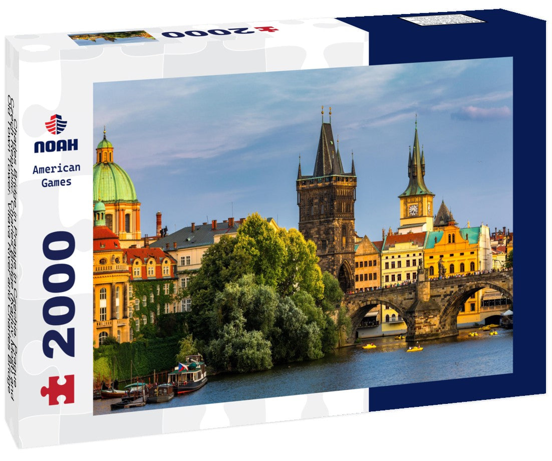 Noah Jigsaw Puzzle Charles Bridge in Prague in Czechia. Prague, Czech Republic. Charles Bridge (Karluv Most) and Old Town Tower. Vltava River and Charles Bridge 2000 pieces