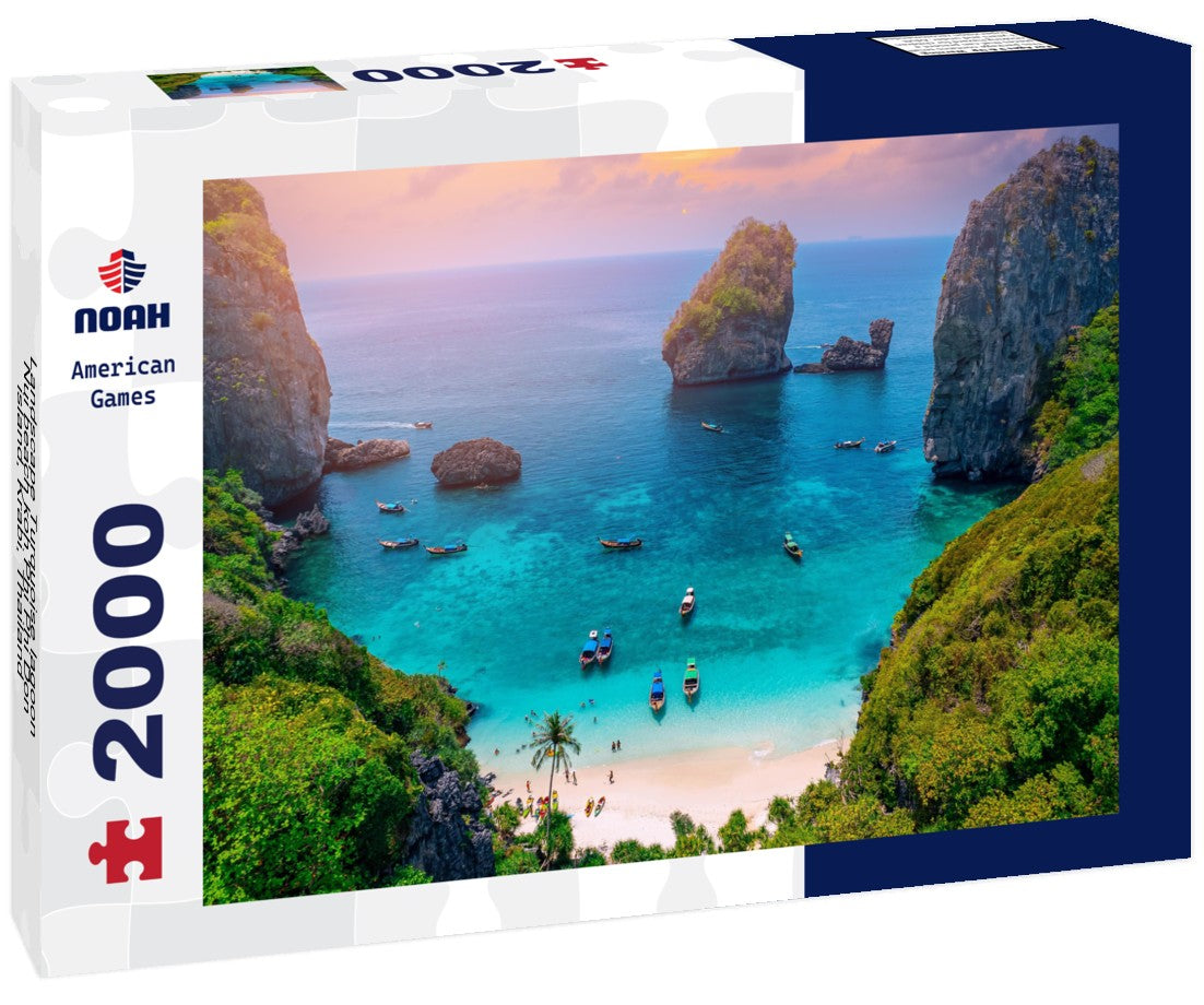Noah Jigsaw Puzzle Landscape Turquoise lagoon Nui beach koh Phi Phi Don island, Krabi, Thailand 2000 pieces