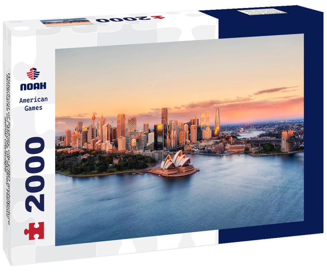 Noah Jigsaw Puzzle Waterfront of Sydney city CBD architecture landmarks on shores of Sydney Harbour aerial cityscape 2000 pieces