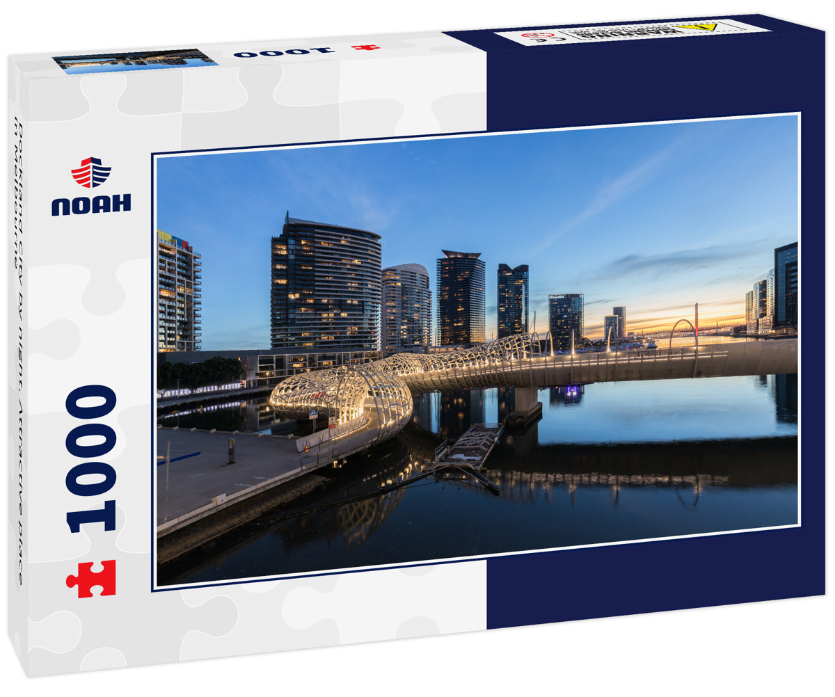 Dockland City by night. Attractive place in Melbourne