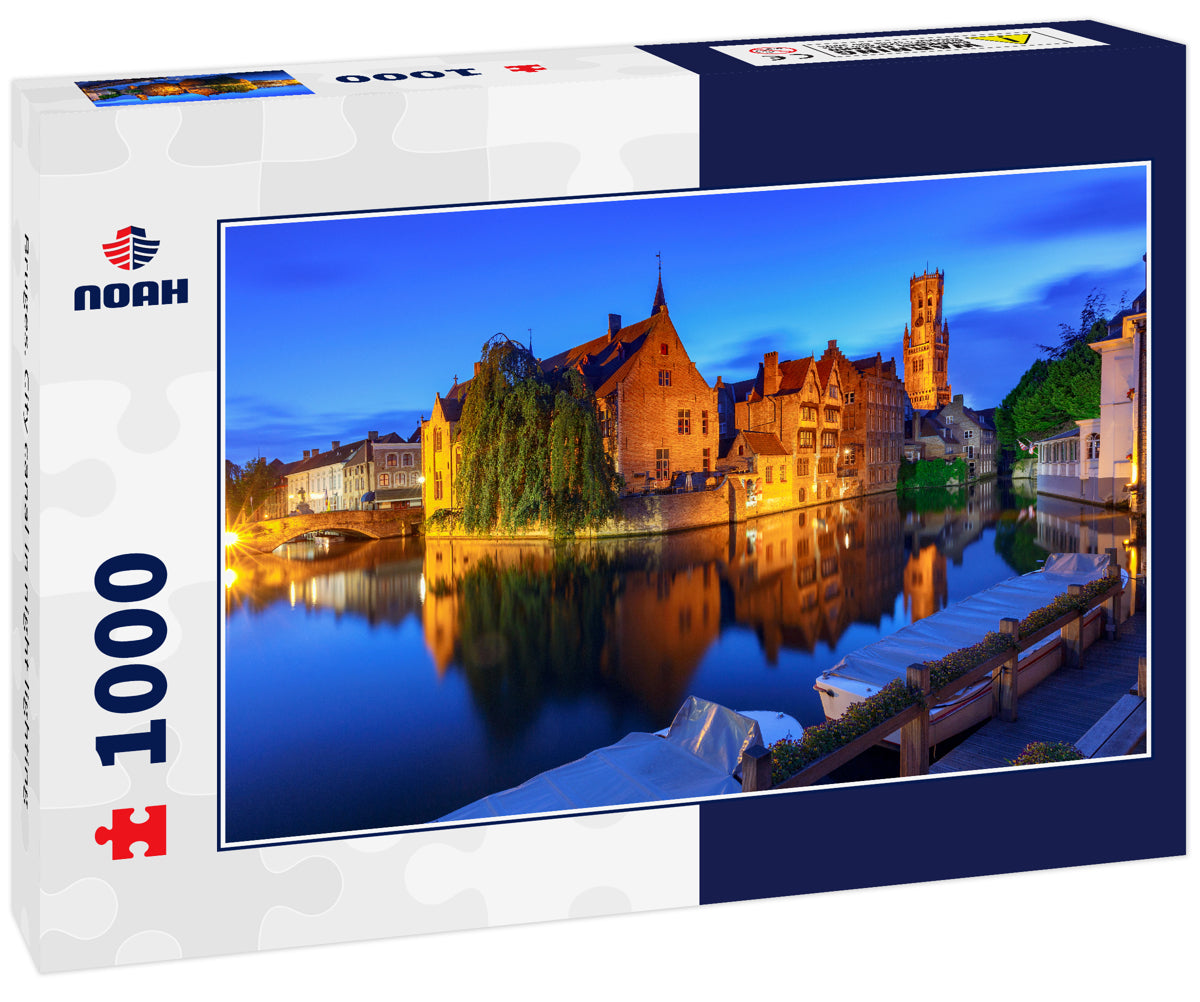 Bruges. City canal in night lighting