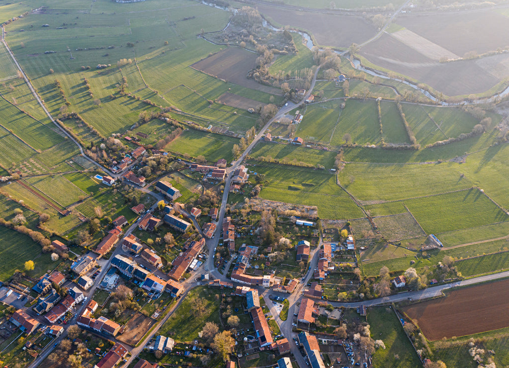 Aerial view of Torgny village, Wallonia, Gaume, Belgium