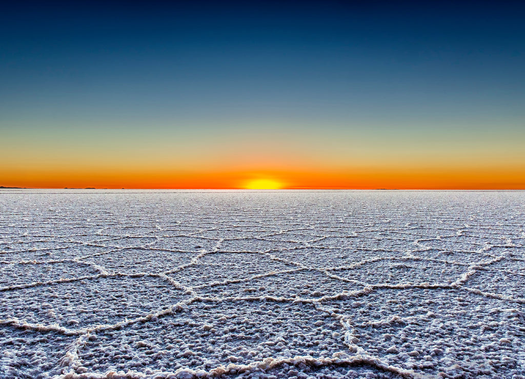 Sunrise in the Salar de Uyuni, Bolivia