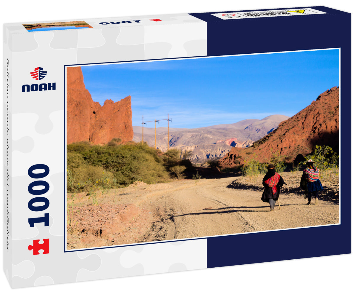 Bolivian people along dirt road,Bolivia