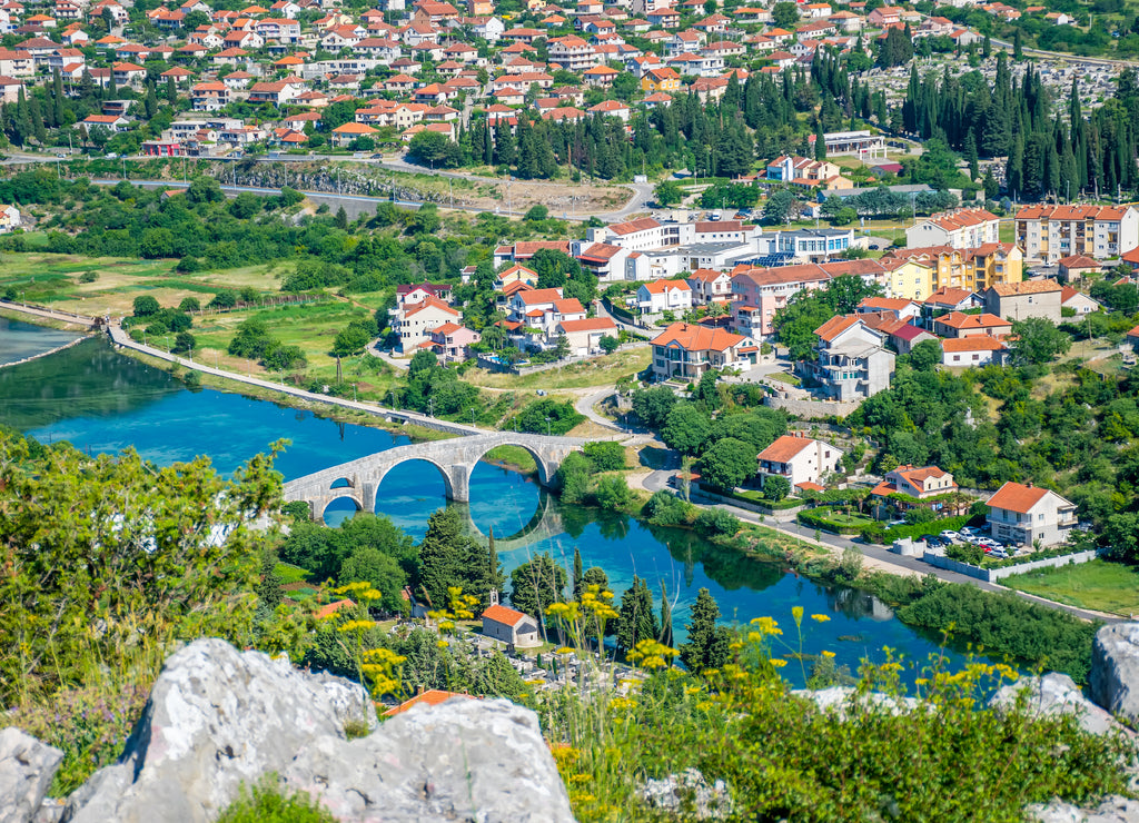 Magnificent view of Trebinje from the height of the ancient temple of Hercegovachka-Gracanica