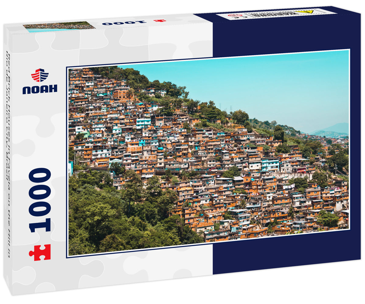 Red Brick Houses in Favela on the Hill in Rio de Janeiro City, Brazil