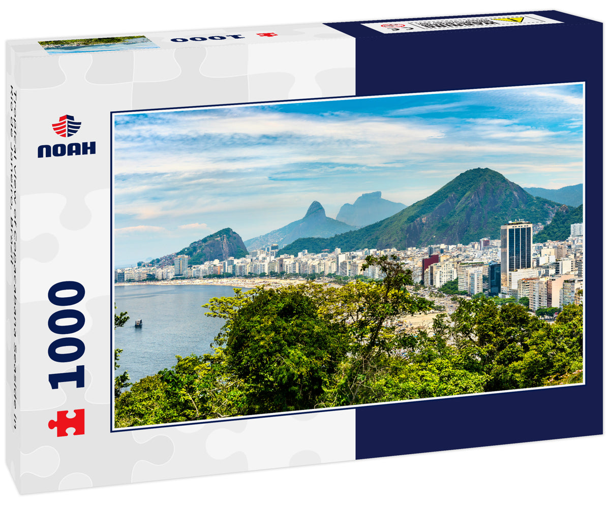 Tropical view of Copacabana Seaside in Rio de Janeiro, Brazil