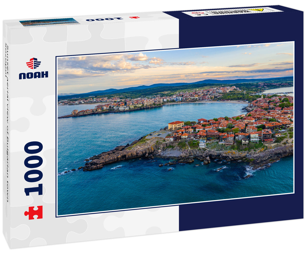 Sunset aerial view of Bulgarian town Sozopol