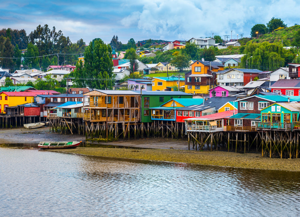 Palafitos (stilt houses) in Castro, Chiloe island (Chile)