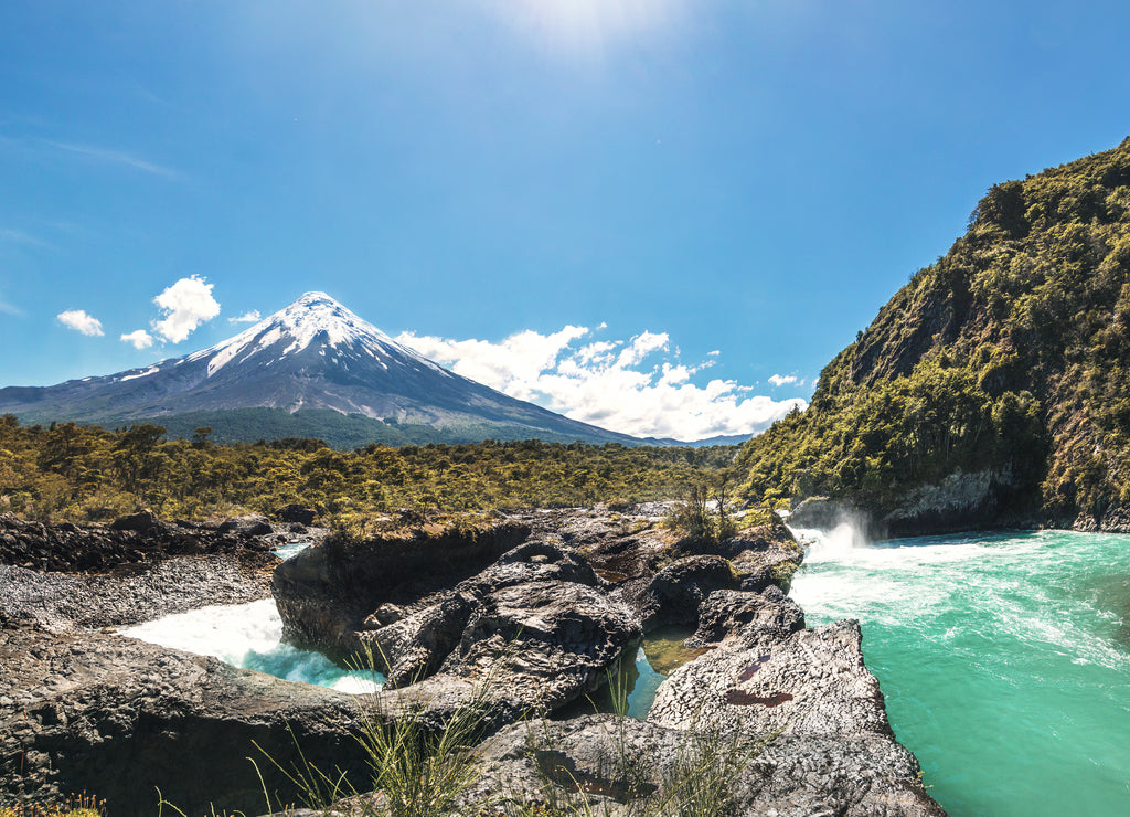 Saltos del Petrohue Waterfalls and Osorno Volcano - Los Lagos Region, Chile