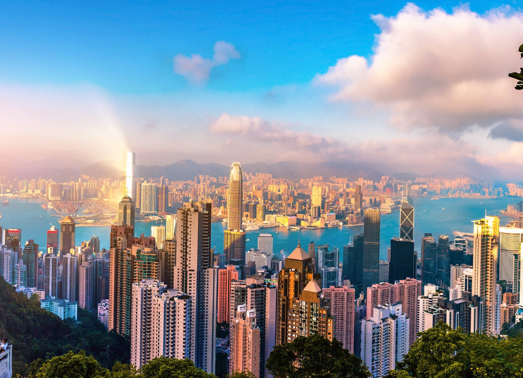Hongkong skyscraper view from The peak