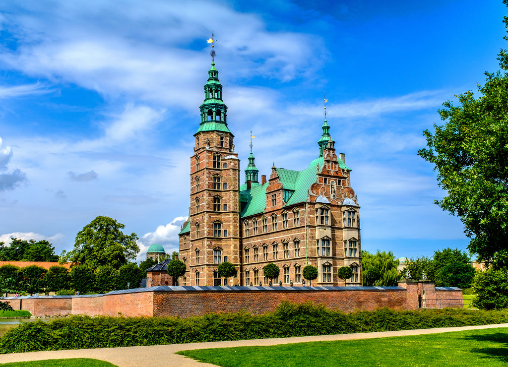 Denmark - Zealand region - Copenhagen city center - panoramic view of the royal Rosenborg Castle in the King’s Garden Kondens Have park